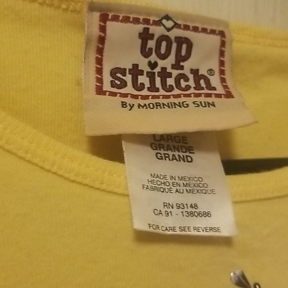 Top Stitch by Morning Sun large yellow shirt - Picture 2 of 4